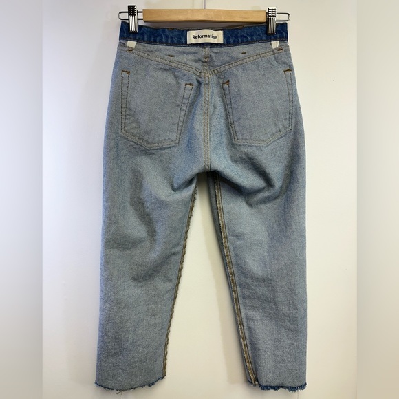 REFORMATION Jeans Roper Cropped Smart Ass Chesapeake Wash Size 24 - Picture 4 of 12